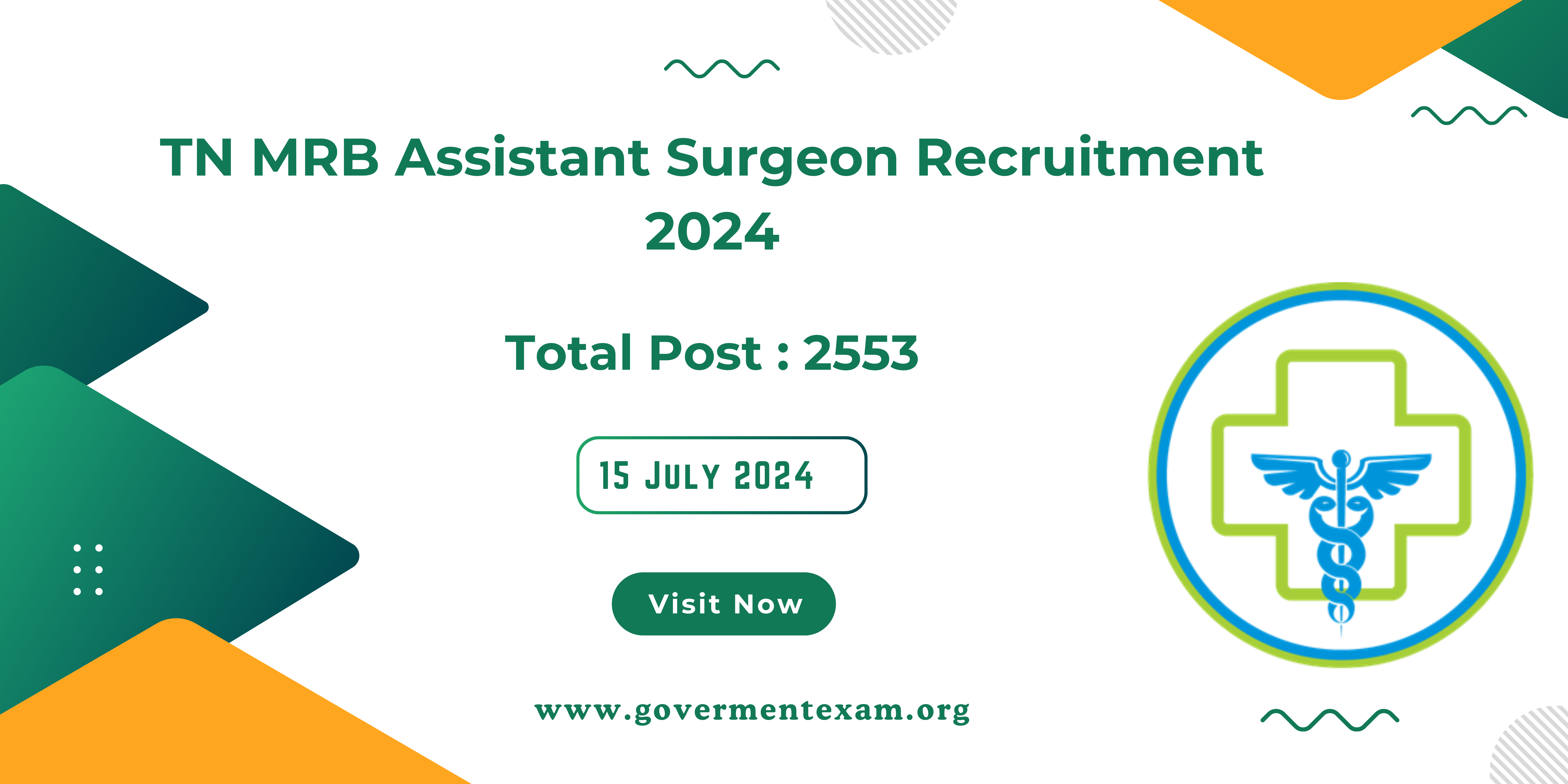 TN MRB Assistant Surgeon Recruitment 2024: Apply for 2553 Government Jobs